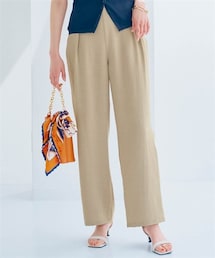 nissen | しぼサテンインタックとろみイージーセミワイドパンツ＜大きいサイズ有＞(その他パンツ)