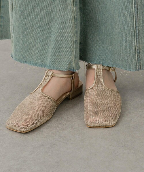 SENSE OF PLACE by URBAN RESEARCH（センスオブプレイスバイアーバンリサーチ）の「Tストラップメッシュサンダル（その他シューズ・レディース・BLACK/SILVER/GOLD・S/M/L）」の4枚目の写真