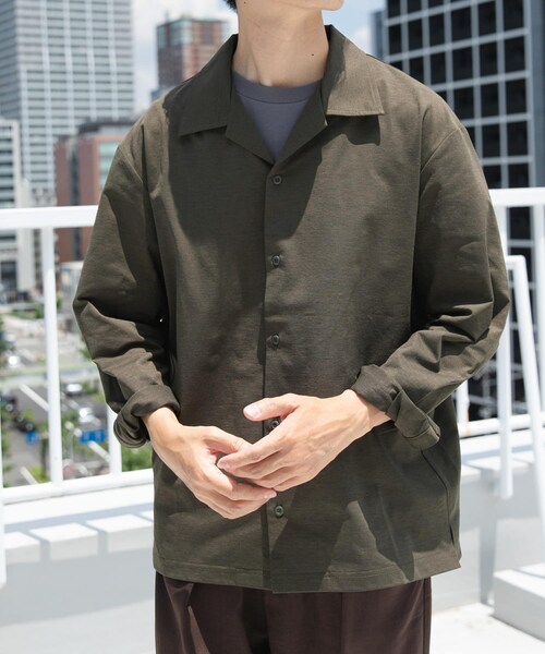 ITEMS URBANRESEARCH（アイテムズ アーバンリサーチ）の「ペーパータッチオープンカラーシャツ（シャツ/ブラウス・メンズ・GRY/KHK/BLK・M/L）」の21枚目の写真