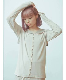 merry jenny | mellowサテンコンビリブセーラーカットソー(Tシャツ/カットソー)