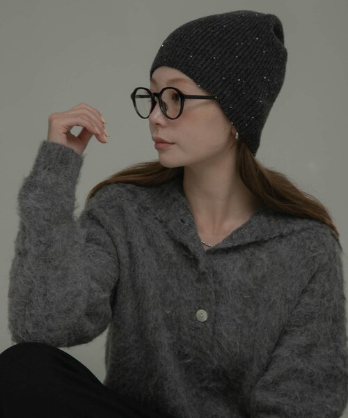 URBAN RESEARCH Sonny Label（アーバンリサーチサニーレーベル）の「スパンコールラメニット帽（ニットキャップ/ビーニー・レディース・グレー/チャコール・one）」の12枚目の写真