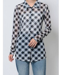 jouetie | メッシュチェックカラートップス(シャツ/ブラウス)