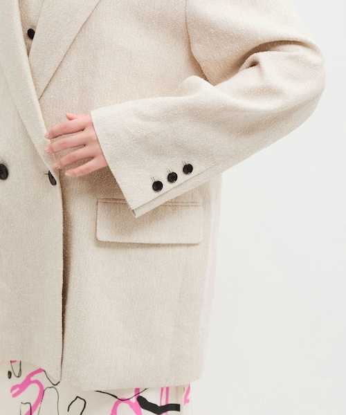 ADAM ET ROPE'（アダムエロペ）の「リネンMIXオーバージャケット（テーラードジャケット・レディース・キナリ/ベージュ・F）」の21枚目の写真