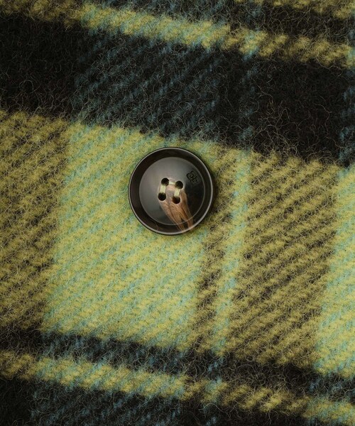 ADAM ET ROPE'(アダムエロペ)の「【J'aDoRe限定】【GANNI(ガニー)】Brushed Wool Check Midi Coat(ピーコート・レディース・ライトグリーン・36)」の9枚目の写真