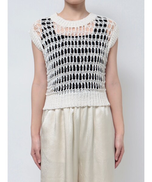 EMODA（エモダ）の「ブレイドメッシュタンクトップ（タンクトップ・レディース・ホワイト/グレー/ブラック/ブルー・F）」の2枚目の写真