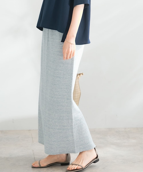 URBAN RESEARCH ROSSO（アーバンリサーチロッソ）の「ランダムパイルスリットスカート（スカート・レディース・MIX BLUE/MIX BEIGE/NAVY・FREE）」の2枚目の写真