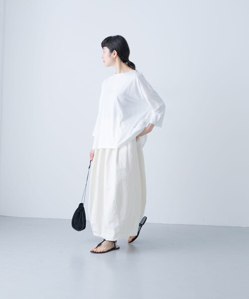 かぐれ（カグレ）の「ボートネック7分袖ワイドカットソー（Tシャツ/カットソー・レディース・OFF/PINK/SMOKE NAVY・FREE）」の11枚目の写真