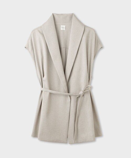 ROPE'（ロペ）の「【一部店舗限定】【REALM（レルム）】SHAWL COLLAR GILET｜ベスト　26SS（トレンチコート・レディース・ベージュ/チャコール・36/38）」の10枚目の写真