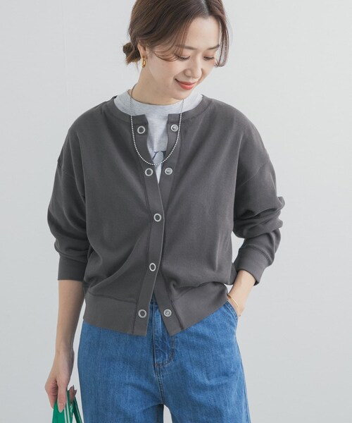 URBAN RESEARCH DOORS（アーバンリサーチドアーズ）の「ライトタックフライスカーディガン（カーディガン/ボレロ・レディース・NATURAL/L.BLUE/CHARCOAL・Free）」の9枚目の写真
