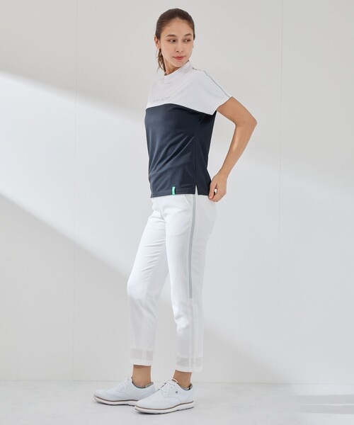 ROPE'(ロペ)の「【UV CARE】【吸水速乾】【ストレッチ】バイカラーモックプルオーバー(Tシャツ/カットソー・レディース・ブラック/ホワイト系・L/M/S)」の15枚目の写真