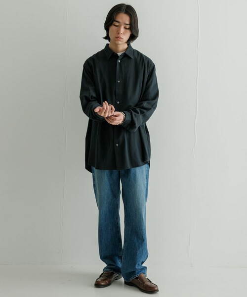 URBAN RESEARCH（アーバンリサーチ）の「new basic デニムオーバーダイシャツ（シャツ/ブラウス・メンズ・BLACK・M/L/XL）」の5枚目の写真