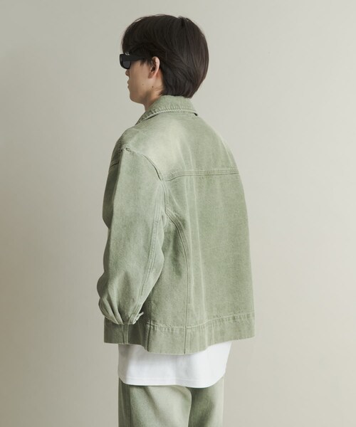 SENSE OF PLACE by URBAN RESEARCH（センスオブプレイスバイアーバンリサーチ）の「ツイストデニムブルゾン（デニムジャケット・メンズ・GREEN/L.INDIGO・M/L）」の7枚目の写真
