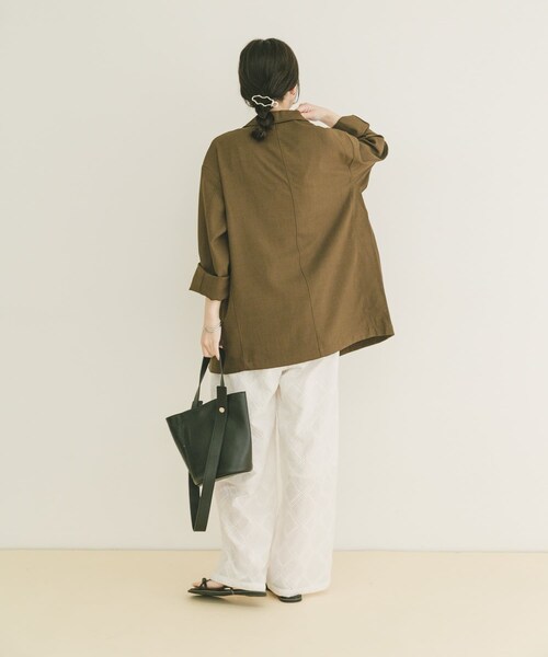 ITEMS URBANRESEARCH(アイテムズ アーバンリサーチ)の「リネンライクジャケット(テーラードジャケット・レディース・BRN/L.BEG/BLK・Free)」の13枚目の写真