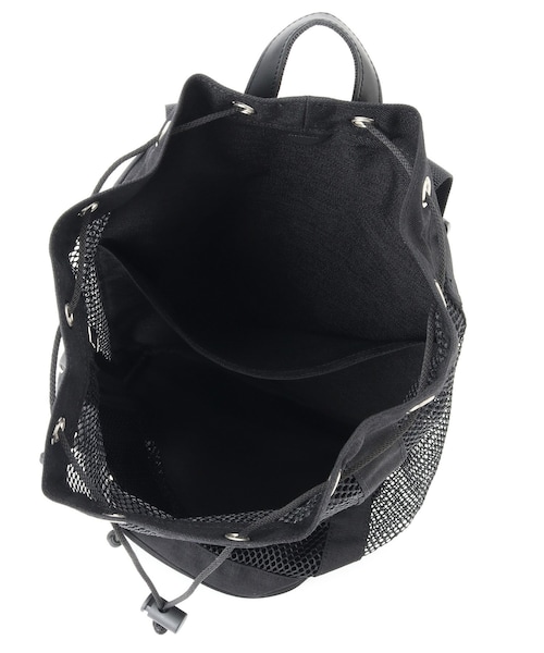 ADAM ET ROPE'（アダムエロペ）の「【AURALEE/オーラリー】MESH SMALL BACKPACK MADE BY AETA（バックパック/リュック・メンズ・ブラック/ベージュ・F）」の11枚目の写真