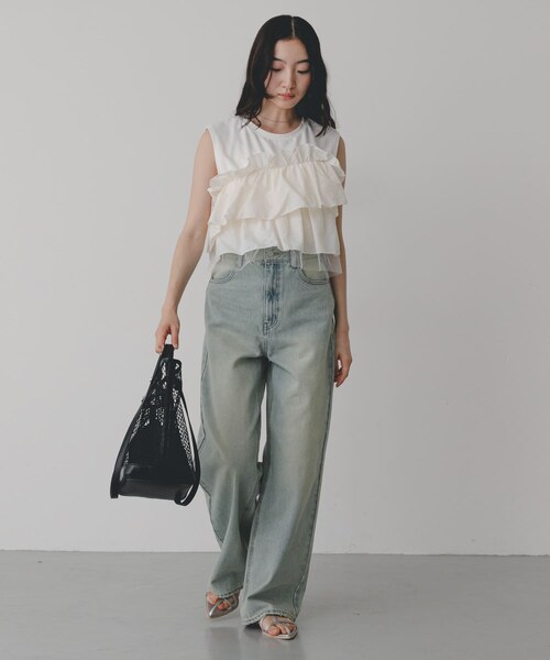 SENSE OF PLACE by URBAN RESEARCH（センスオブプレイスバイアーバンリサーチ）の「2WAYハンドルメッシュバッグ（トートバッグ・レディース・IVORY/BLACK・One）」の17枚目の写真