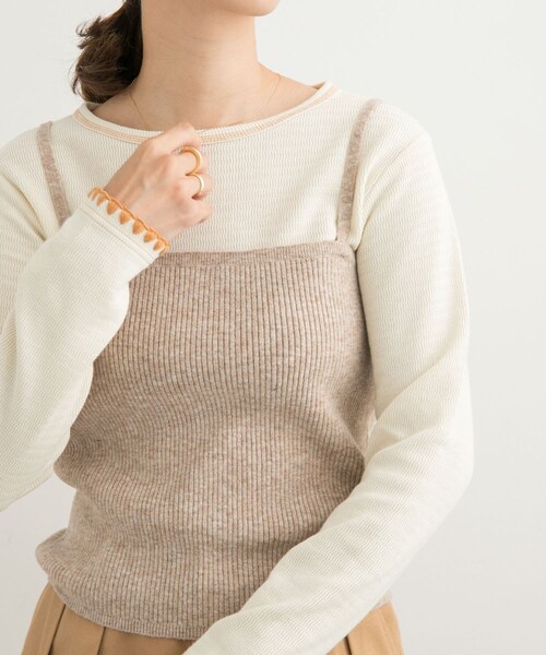 URBAN RESEARCH DOORS（アーバンリサーチドアーズ）の「リブニットビスチェ（その他トップス・レディース・杢CHARCOAL/BEIGE・M）」の19枚目の写真