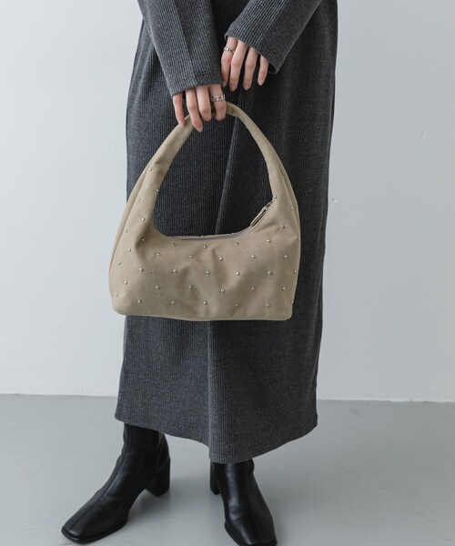 SENSE OF PLACE by URBAN RESEARCH（センスオブプレイスバイアーバンリサーチ）の「スタッズラウンドバッグ（ハンドバッグ・レディース・BLACK/GREIGE・One）」の15枚目の写真