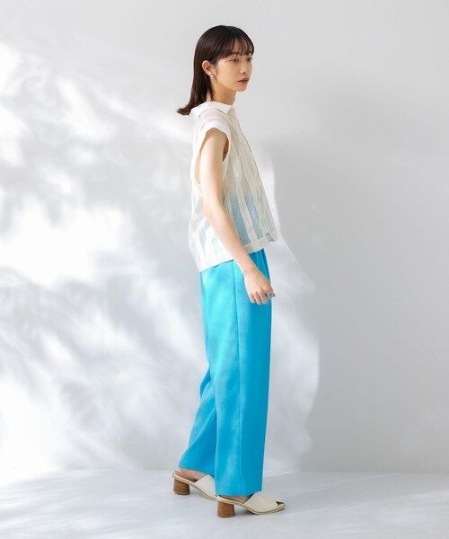 KBF（ケイビーエフ）の「レースノースリーブポロシャツ（ポロシャツ・レディース・L.BLUE/IVORY/BROWN・one）」の9枚目の写真