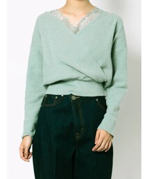 LAGUNAMOON | レースレイヤードカシュクールニットプルオーバー(ニット/セーター)