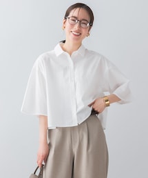 F by ROSSO　ハーフスリーブクロップドシャツ