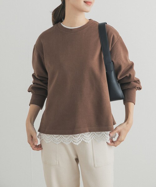 URBAN RESEARCH DOORS（アーバンリサーチドアーズ）の「裾レースカットソー（Tシャツ/カットソー・レディース・OFF/BLACK・Free）」の4枚目の写真