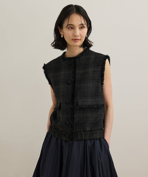 ROPE'（ロペ）の「サマーツイードジレ（ベスト・レディース・ブラック/オフホワイト・F）」の21枚目の写真