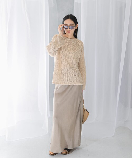 URBAN RESEARCH ROSSO（アーバンリサーチロッソ）の「透かし編みラメニット（ニット/セーター・レディース・beige/mt×turq・FREE）」の7枚目の写真
