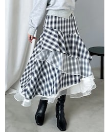 MERCURYDUO | 異素材使いティアードスカート(スカート)