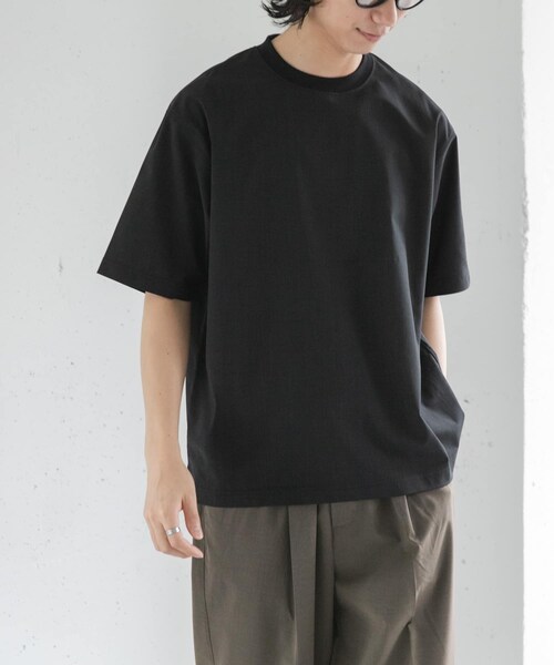URBAN RESEARCH DOORS（アーバンリサーチドアーズ）の「FORK&SPOON　TEC LINEN T-SHIRTS（Tシャツ/カットソー・メンズ・BLACK/LIGHT GRAY/DARK BLUE・4/5）」の5枚目の写真