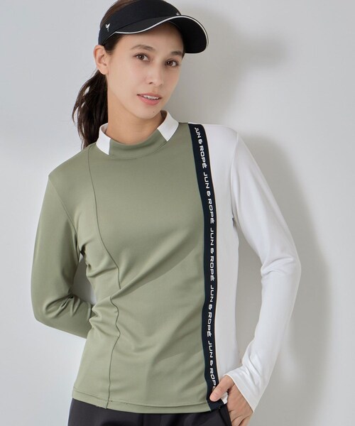 ROPE'（ロペ）の「ベアスムース 配色ラインプルオーバー（Tシャツ/カットソー・レディース・グレー/オリーブ・L/M/S）」の10枚目の写真