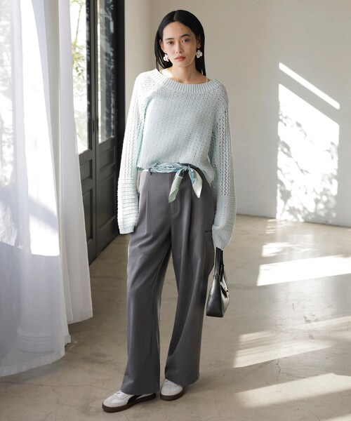 VIS(ビス)の「タックカーゴパンツ(カーゴパンツ・レディース・チャコール/オフホワイト・F)」の7枚目の写真