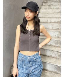 EMODA | フロントボタンフィットタンクトップ(タンクトップ)