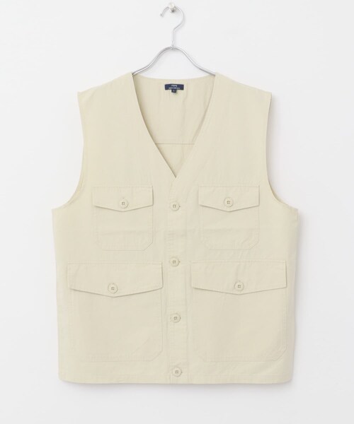 ITEMS URBANRESEARCH（アイテムズ アーバンリサーチ）の「マルチポケットVネックベスト（ベスト・メンズ・BLK/IVO/BEG・M/L）」の9枚目の写真