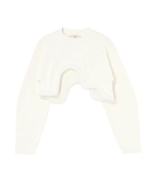 UN3D.(アンスリード)の「EDGE WAVE SHORT KNIT(ニット/セーター・レディース・ホワイト/グレー/ブラック・F)」の2枚目の写真