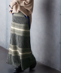 Soiunique | 総柄ニットボーダースカート［Soiunique］(スカート)