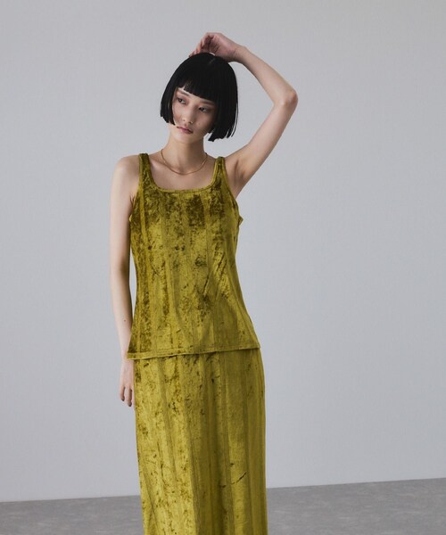 ADAM ET ROPE'（アダムエロペ）の「【Miller for ADAM ET ROPE'】別注 スクエアタンク（カップ付き）（タンクトップ・レディース・グリーン/ネイビー・F）」の13枚目の写真