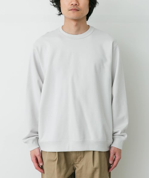 URBAN RESEARCH DOORS(アーバンリサーチドアーズ)の「STILL BY HAND PIMA COTTON SWEATSHIRTS(スウェット・メンズ・ASH WHITE/K.BEIGE/INK BLACK・46/48)」の1枚目の写真