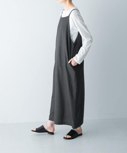 かぐれ（カグレ）の「『2WAY仕様』ウールトロVネックワンピース（ワンピース・レディース・CHARCOAL/BLACK・FREE）」の22枚目の写真