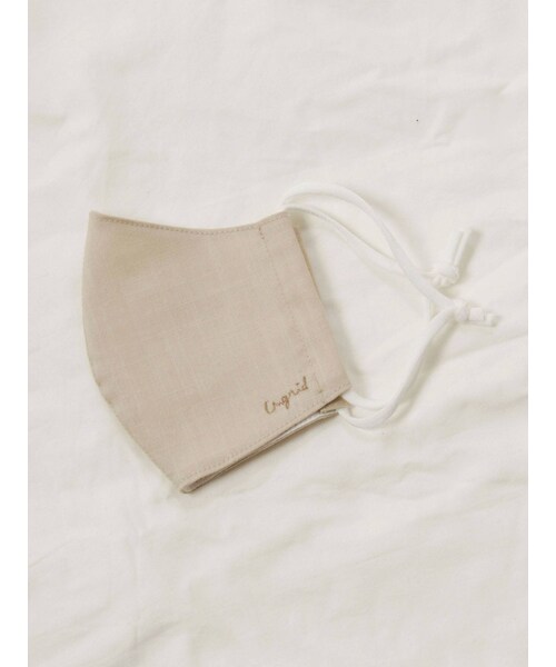 Ungrid（アングリッド）の「Ungridコットンリネンマスク（マスク・レディース・アイボリー/ベージュ/ダークブラウン・F）」の2枚目の写真