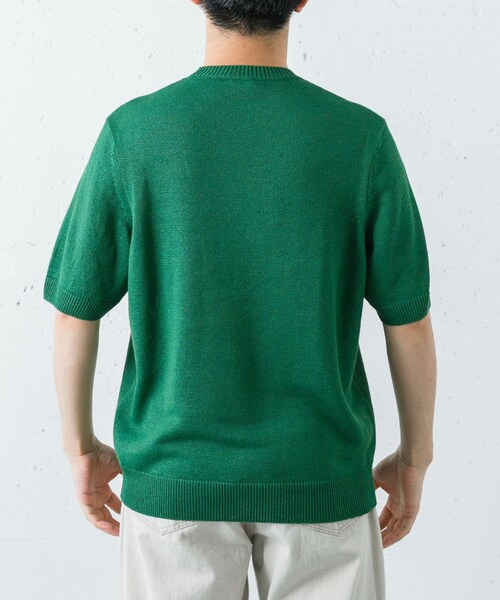 URBAN RESEARCH（アーバンリサーチ）の「PURLAM　WASHI M-G TENJIKU CREW-NECK SHORT-SLEEVE（ニット/セーター・メンズ・WHITE/BLACK/GREEN/B.PURPLE/WHITE×BK/BK×WHITE・2/3）」の20枚目の写真