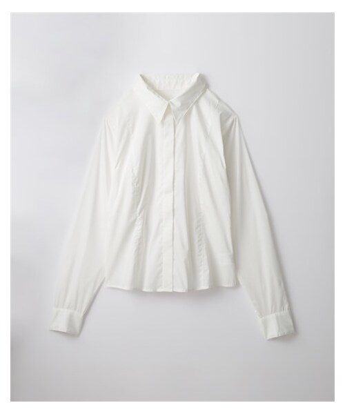 nissen（ニッセン）の「【TTOL】タイトシャツ（シャツ/ブラウス・レディース・ブルー/ホワイト・1=L相当/2=LL相当/3=3L相当）」の6枚目の写真