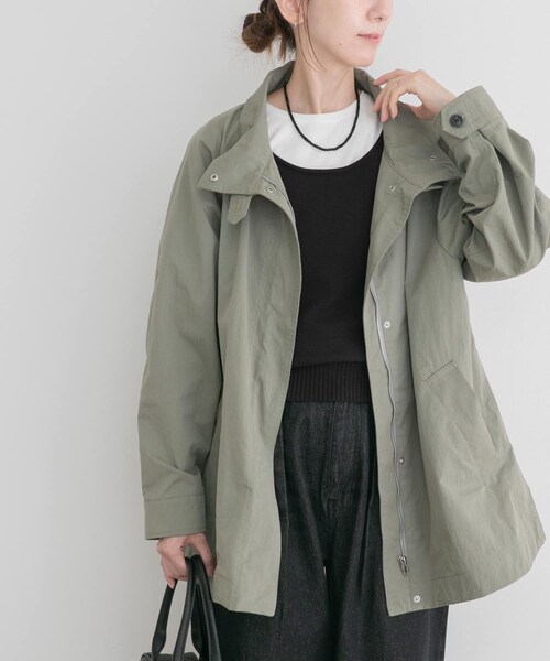 ITEMS URBANRESEARCH(アイテムズ アーバンリサーチ)の「テントラインハーフコート(テーラードジャケット・レディース・SAND/SAGE・Free)」の4枚目の写真