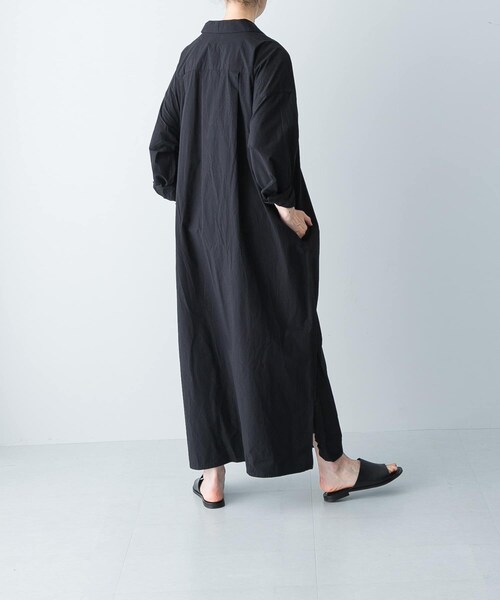 かぐれ（カグレ）の「『2サイズ展開』コットンシルクシャツワンピース（ワンピース・レディース・BEIGE/BLACK/PINK・0/1）」の5枚目の写真