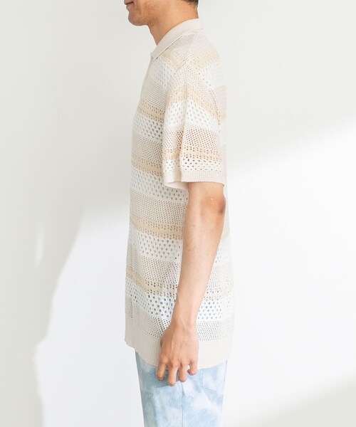 URBAN RESEARCH Sonny Label（アーバンリサーチサニーレーベル）の「NEW ERA GOLF　SHORT-SLEEVE MESH POLO（ポロシャツ・メンズ・OWHI・M/L）」の4枚目の写真