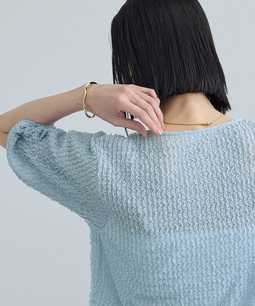 ADAM ET ROPE'(アダムエロペ)の「【WEB限定】ティアードラッセルシアーTシャツ(Tシャツ/カットソー・レディース・ブラック/ホワイト/サックス・F)」の21枚目の写真