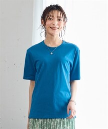nissen | 大きいサイズ 綿100％汗染みしにくいクルーネック５分袖Ｔシャツ(Tシャツ/カットソー)