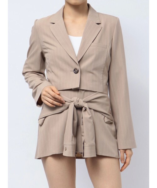 GYDA（ジェイダ）の「ショートジャケット【SETUP着用可】（テーラードジャケット・レディース・グレー/ブラック/ベージュ・F）」の5枚目の写真