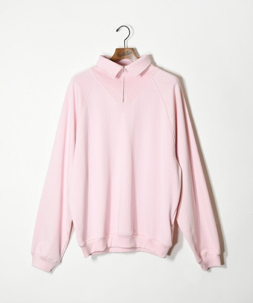 ADAM ET ROPE'（アダムエロペ）の「【KAPTAIN SUNSHINE】Sea Island Cotton Sweat Halfzip Pullover（スウェット・メンズ・グリーン/ピンク・36/38）」の11枚目の写真