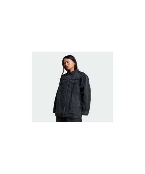 [ADIDAS] デニム シャツジャケット ADILENIUM 3 ブラック アディダス Adilenium シーズン 3 2-In-1 デニムシャツ