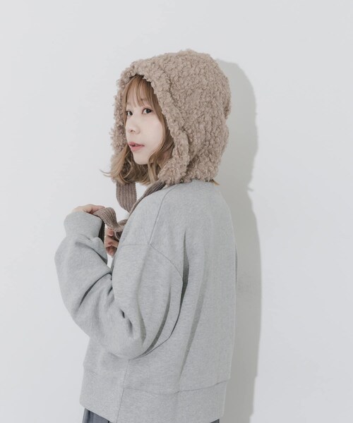 SMELLY（スメリー）の「ループボアボンネット（ニットキャップ/ビーニー・レディース・BEG/BLK・-）」の19枚目の写真